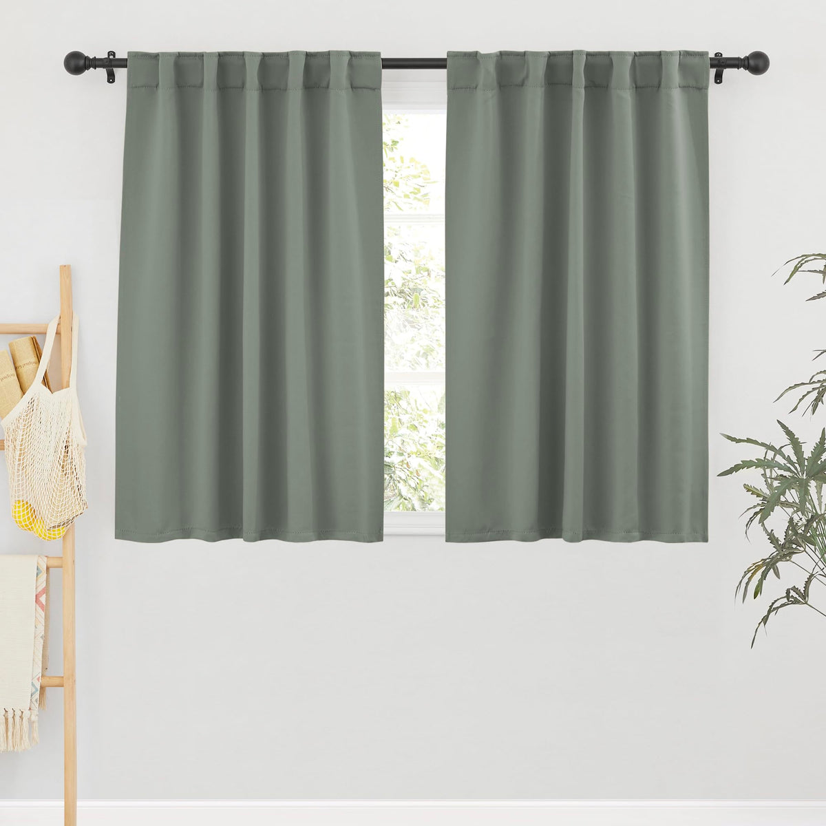Blackout Curtains for Bedroom Kitchen Bathroom Cafe Basement RV (2 Count)