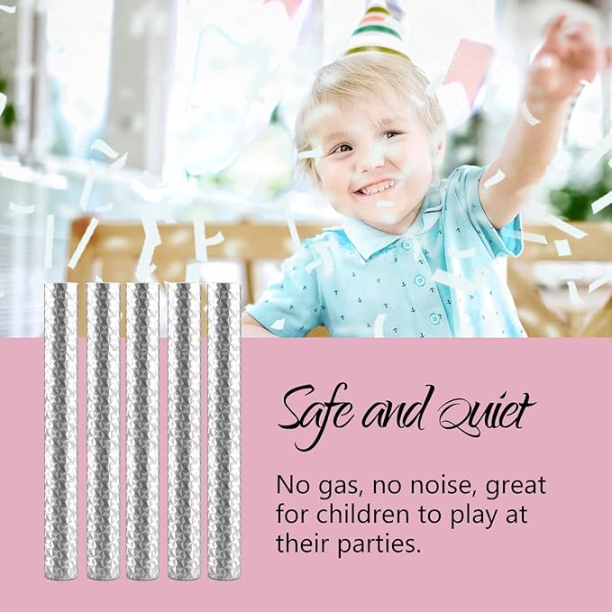 BATTIFE 10Pack White Confetti Wands, Tissue Paper Confetti Sticks for Wedding Party Celebrations, Anniversary, Birthday, 7.8inch