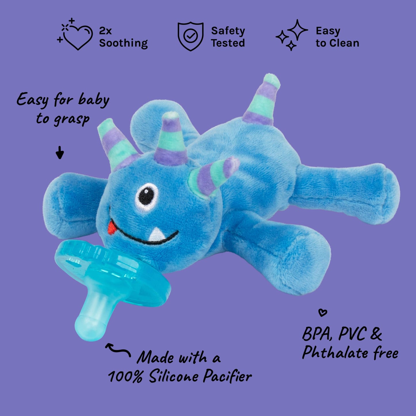 WubbaNub Infant Pacifier - Blue Monster
