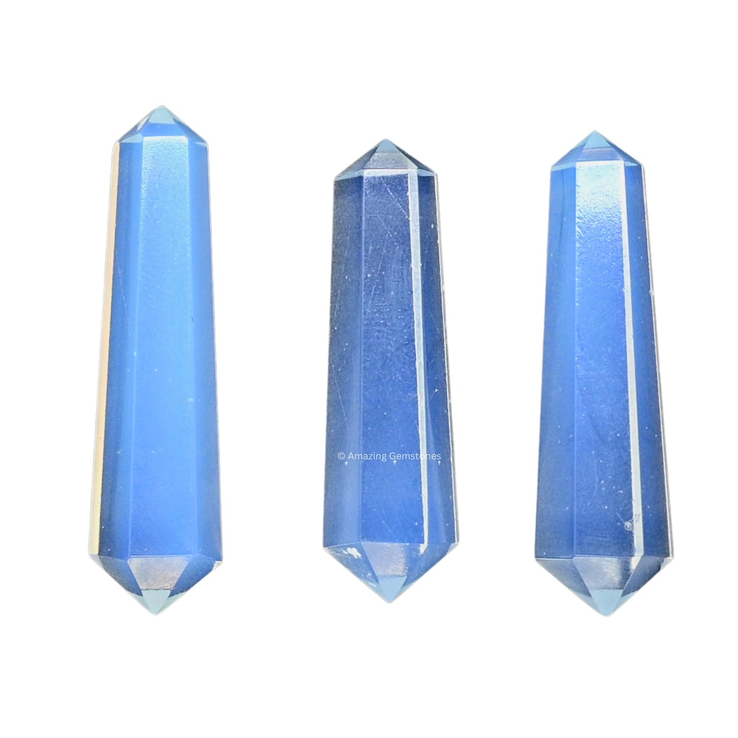 Amazing Gemstone Opalite Crystal Points Bulk Healing Crystals and Stones - Pack of 3 Double Terminated Healing Wand Point Bulk Crystals for Crafts, Crystal Grid, DIY Work - Premium Crystals