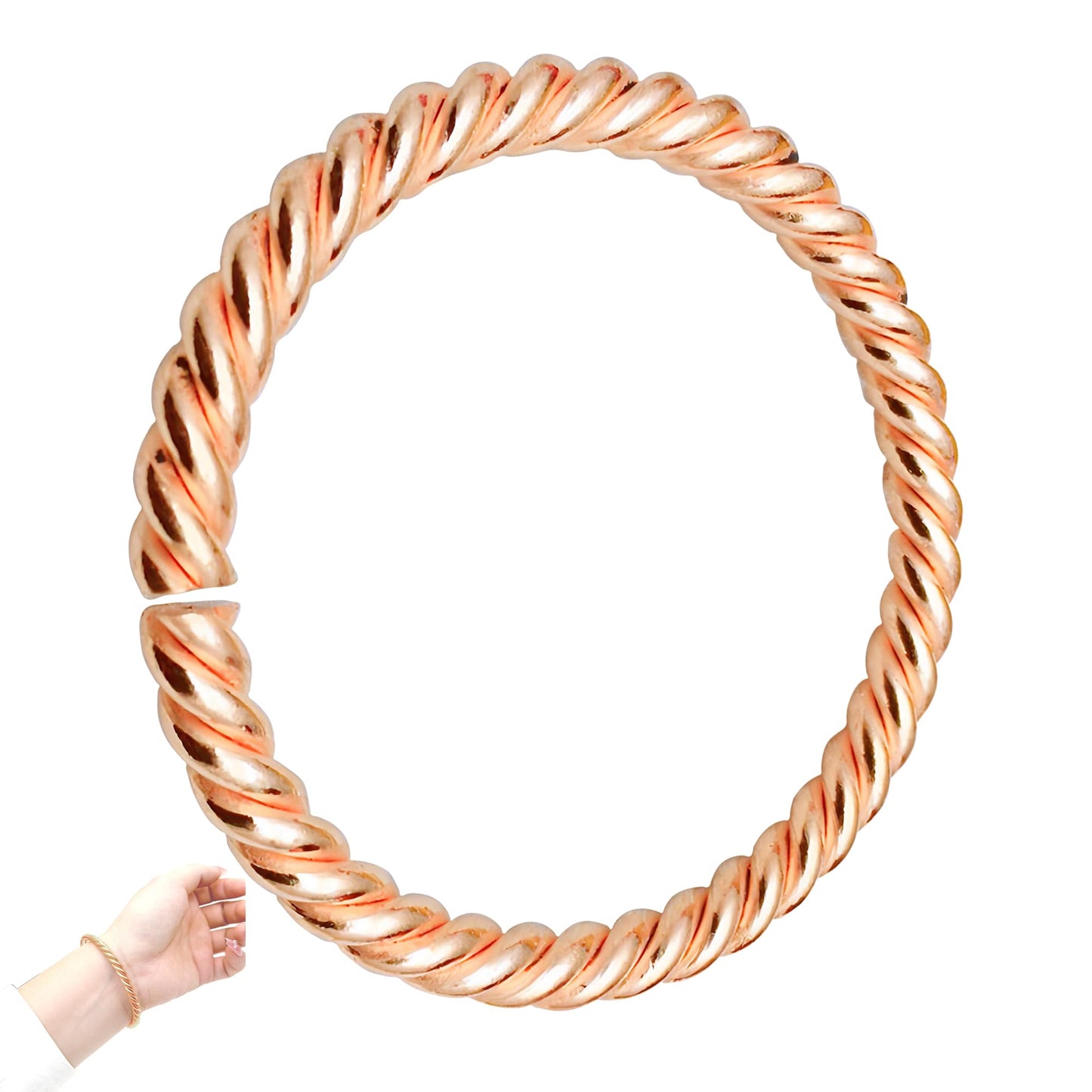 LIU JUN Copper Tensor Bracelet, Pure Copper Tensor Ring Bracelets Solid Twisted Handmade Bangle For Women Men Health Jewelry Gifts (Tensor-1pcs)