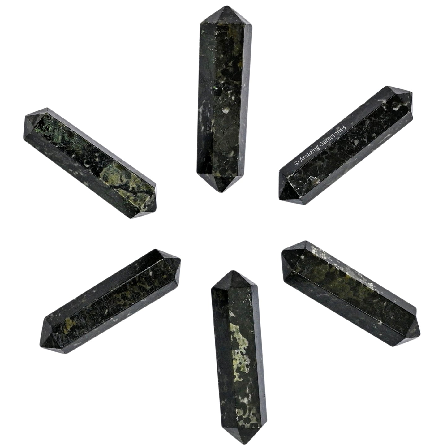 Amazing Gemstone Nuummite Crystal Points Bulk Healing Crystals & Stones - Pack of 3 Double Terminated Healing W& Point Bulk Crystals for Crafts, Crystal Grid, DIY Work - Premium Crystals