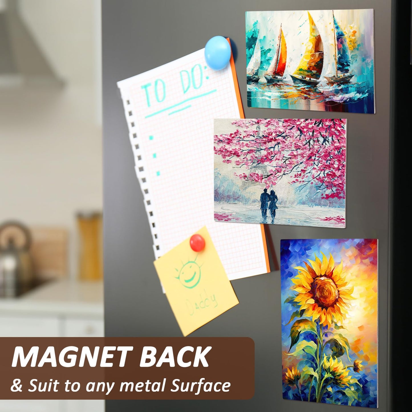 Honoson 30 Pack Magnetic Canvas Panel for Painting 4 x 6 Inch Large Square Flat Canvas Board with Magnet Back Art Gift Craft Set Bulk Pack Tiny Thin Canvases for Refrigerator Decor