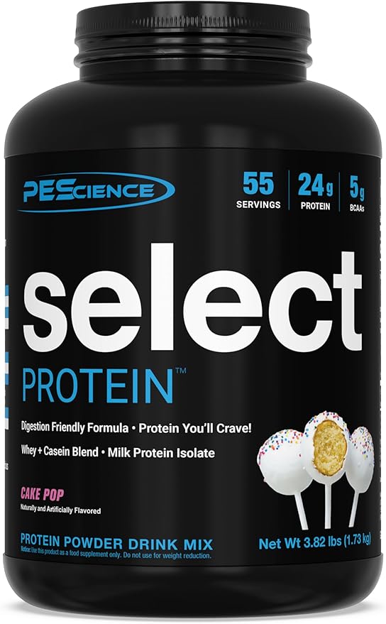 PEScience Select Low Carb Protein Powder, Cake Pop, 55 Serving, Whey and Casein Blend, Keto Friendly, Gluten Free, Best Tasting, Clean Isolate for Women and Men