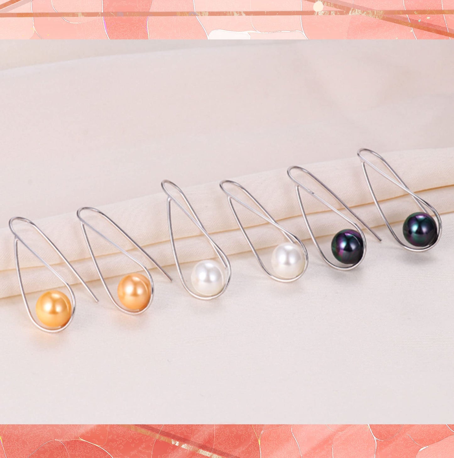 Mothers Day Gifts for Her Pearl Earrings For Women，White Pearl Drop Earrings 925 Sterling Silver Earrings