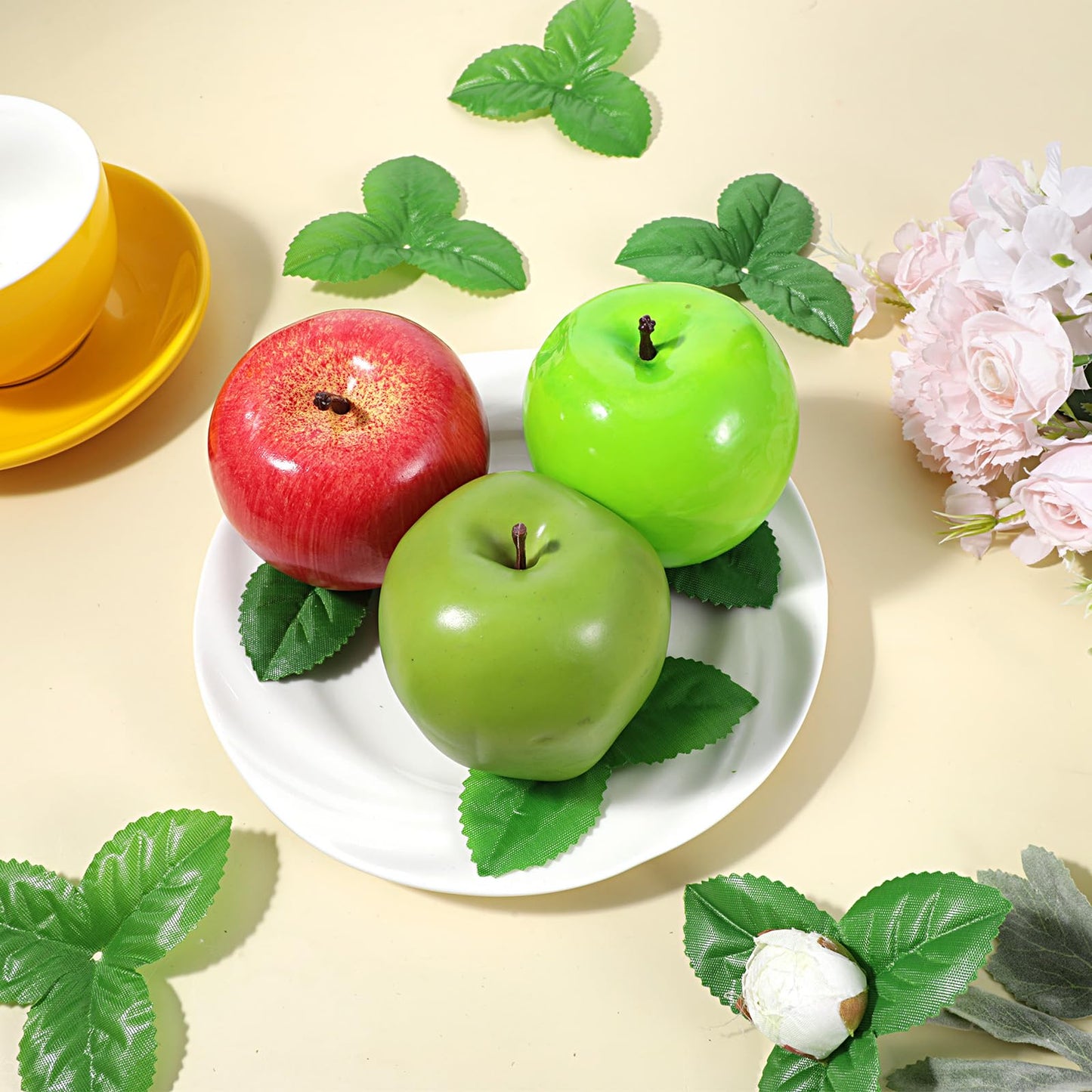 Yolev 200pcs Artificial Leaves 3.74 inch Flower Rose Leaf Fake Leaves for Crafts Wedding Decorations Supplies Rose Leave Fake Leafs