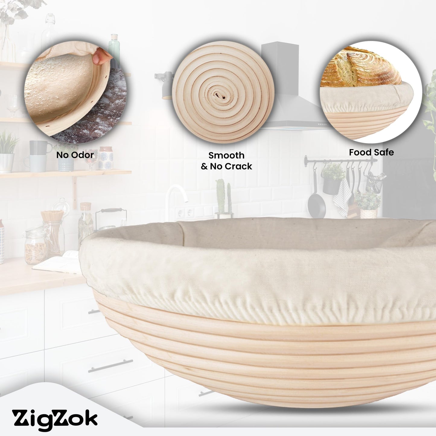 Banneton Bread Proofing Basket Set Of 2-9 Inch Sourdough Basket for Home Bakers, Bread Basket, Banneton basket For Artisan Bread making, Handmade Rattan Banneton Basket With Liners