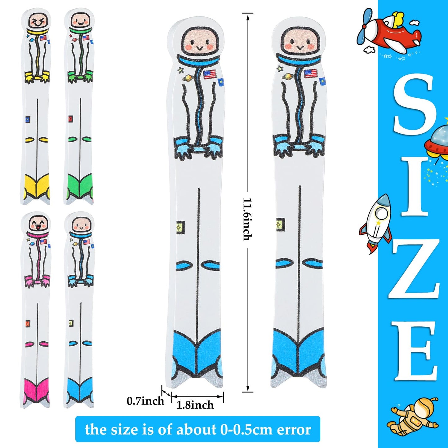 Junkin 32 Pcs Spaceman Writing Tools Spacers for Writing Handwriting Spacer Tool Classroom Management Tools for Students to Learn Proper Word Spacing