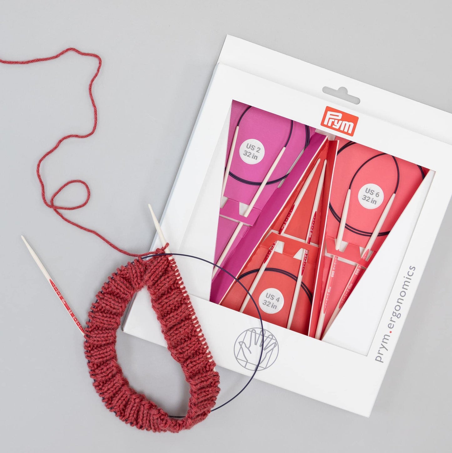 Prym Ergonomics 32" Circular Knitting Needles Set, Size US 2, 4 & 6