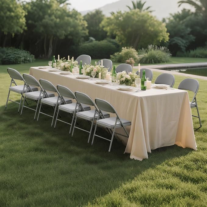 30 Pack Gray Folding Chairs with Padded Cushion for Outside, Portable Stackable Commercial Metal Foldable Chairs with Steel Frame for Home Events Office Wedding Party, 350lbs Capacity