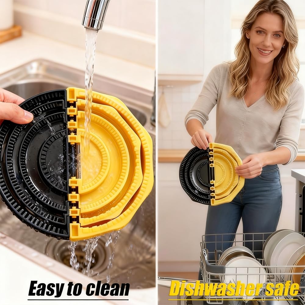 4-in-1 Tortilla Sealer Crimper & Press，Quesadilla Maker for 4in"+6in"+8in"+9.7in" Wraps,Make Tortillas, Dumplings & More with Easy-Clean Food-Grade Tool
