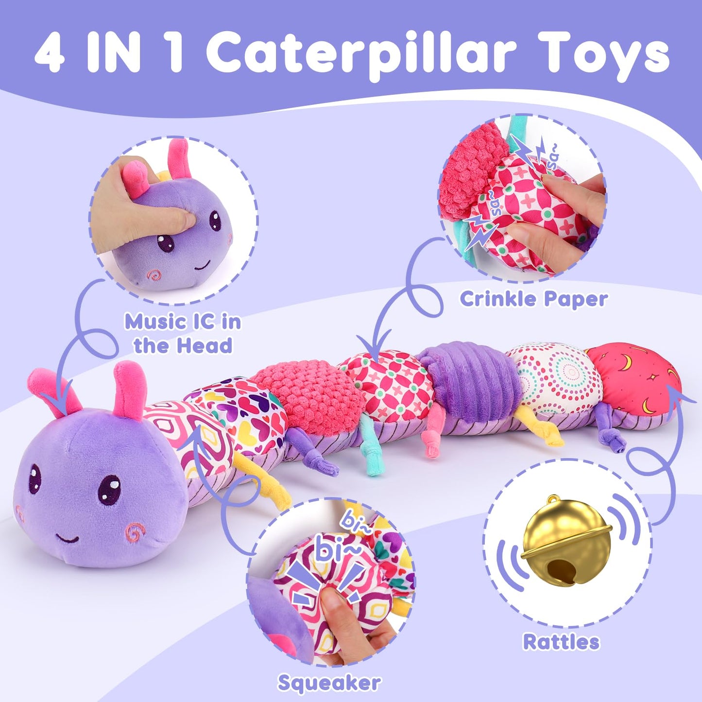 Baby Sensory Caterpillar Tummy Time Mat Toys