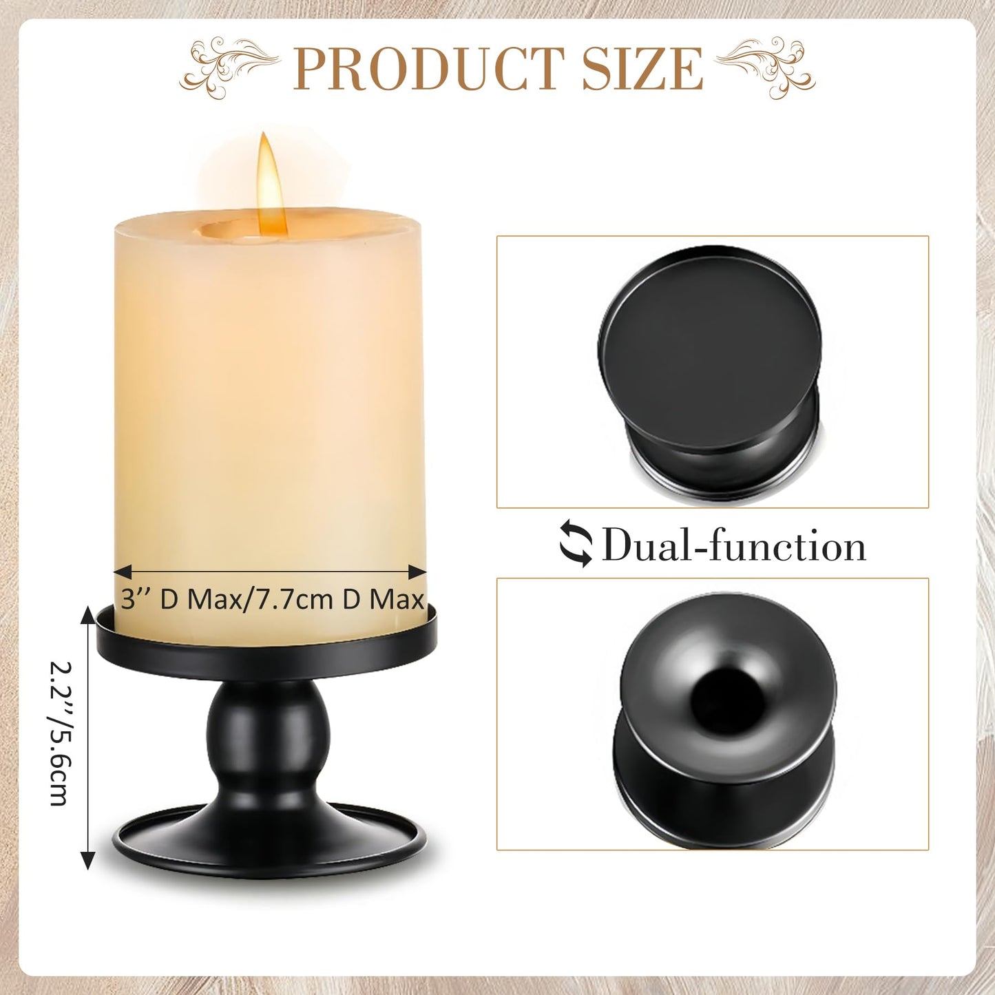 Unity Candle Holder - Black Unity Candle Holders for Weddings, Metal Black Unity Candlestick Holder Set of 3, Decorative Unity Candle Stand for Wedding Ceremony Table Centerpiece Decoration Gift