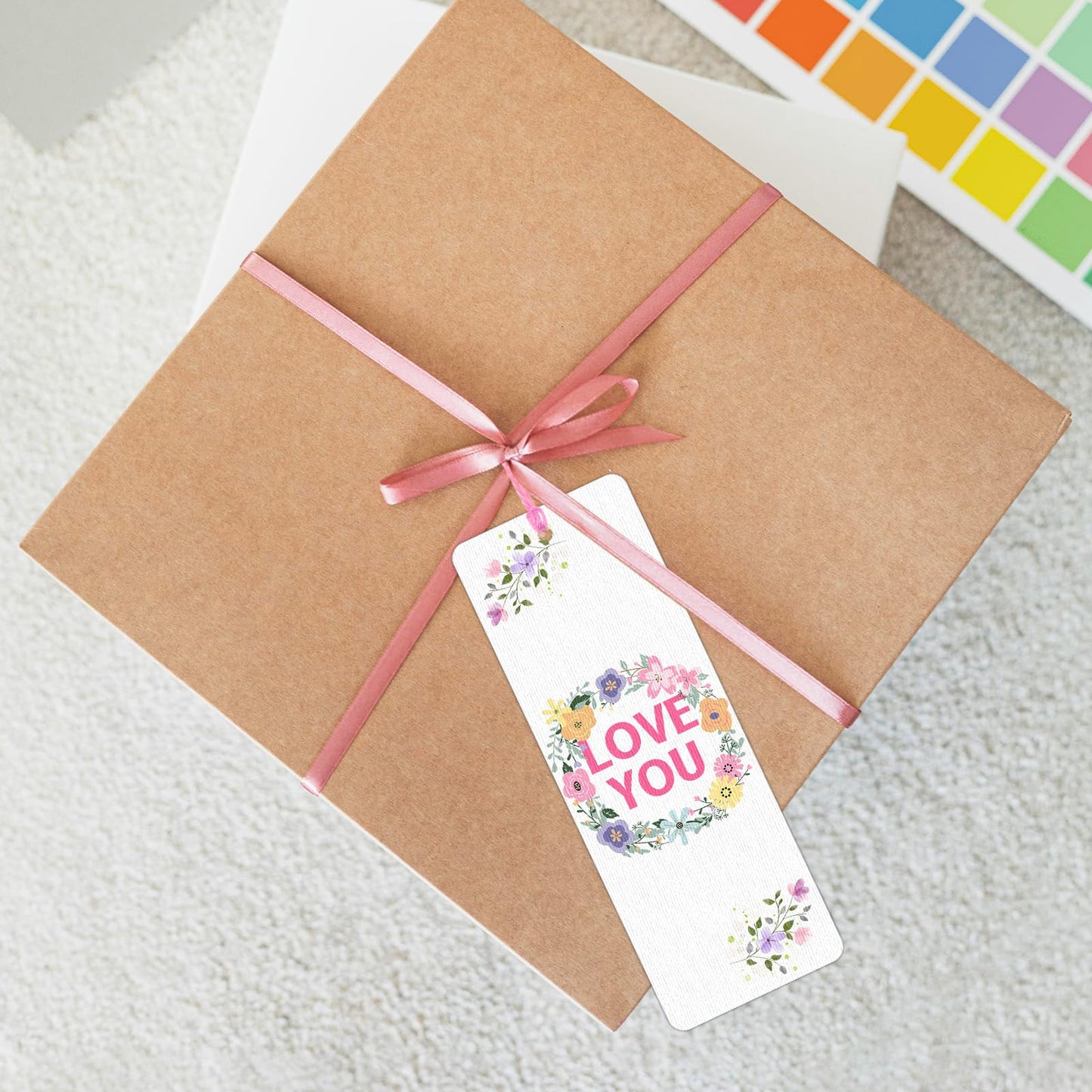 DSYIL 100 Sets Watercolor Paper Bookmarks with Tassels, Blank Book Marks Making Kit, Heavyweight Watercolor Paper Cards Bulk for Classroom Projects and DIY Craft, 5.5 x 2 Inches