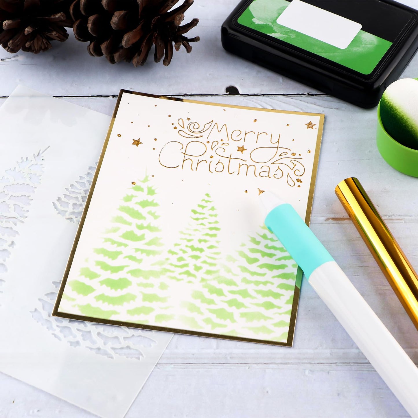Hot Heated Foil Pens & Hot Foil Roll Set for Card Making Craft Scrapbooking Drawing Pen with USB Cable DC5V Write, Draw, Trace, and Stencil Your Way to Shiny Foiled Beauty Using the Hot Foil Pen