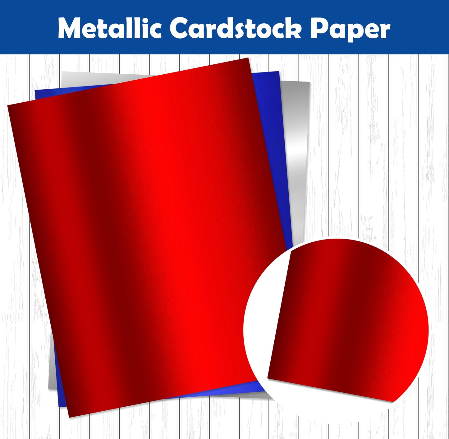 Metallic Patriotic Paper Cardstock Sheets 36 Pcs Blue Red Silver Foil Boards for 4th Of July Independence Day Flowers Scrapbook Crafts Invitations 8.5" x 11"