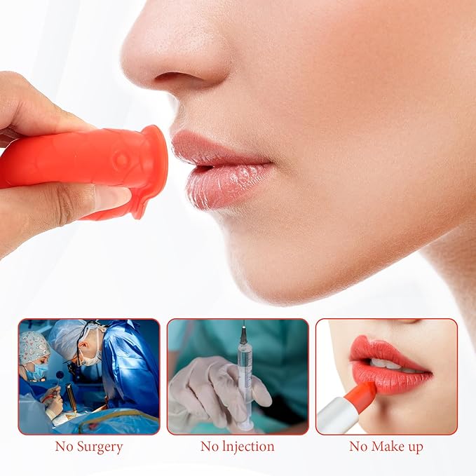 Lip Plumper Device for Fuller Lips - 1pc Cute Fish Mouth Shaped Silicone Lip Plumping Tool Sexy Lip Mouth