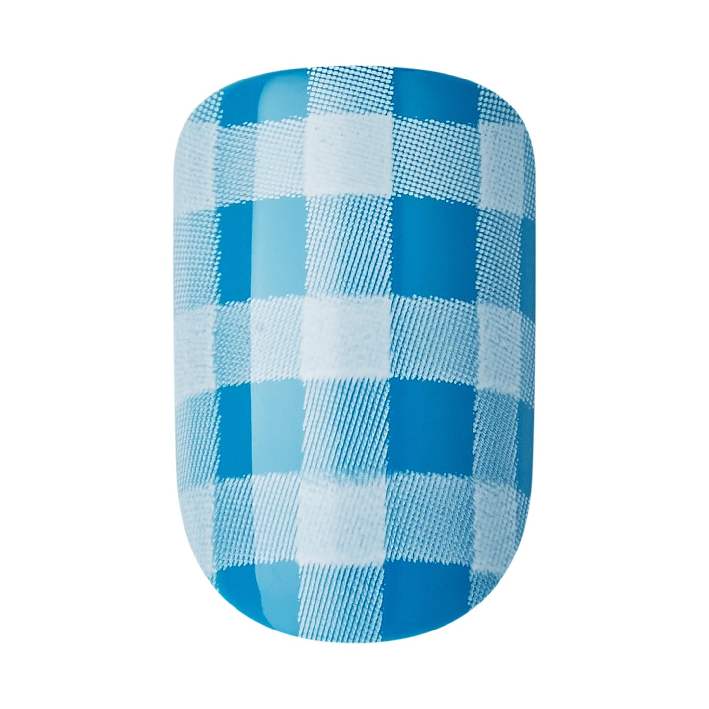 WICKED X KISS Press On Nails, ‘Marvelous Munchkinland’, Blue, Short Squoval, Waterproof, Chip Proof, Smudge Proof, 28 Fake Nails, Pink Gel Nail Glue (2g), Mini Nail File, & Manicure Stick