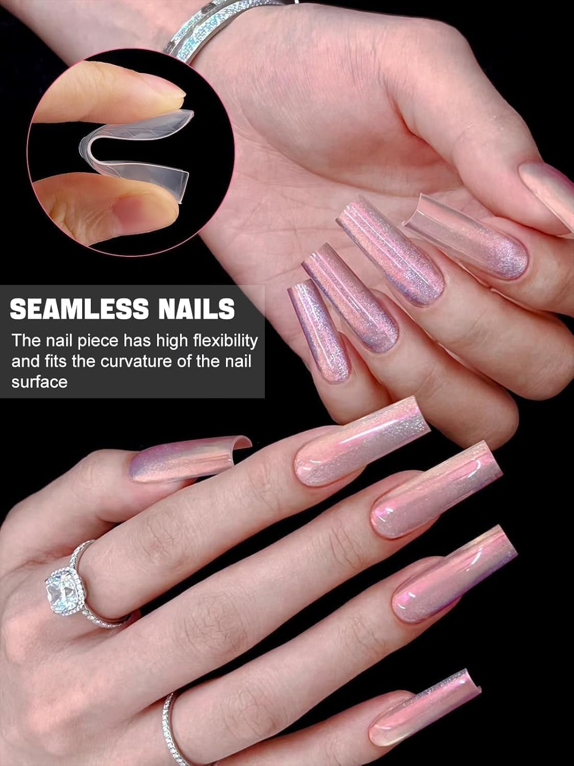 EBANKU Poly Gel Nail Forms, 120Pcs Coffin Matte Dual Nail Forms Clear Nail Molds Square Full Cover Nail Tips for Nail Extension Nail Art DIY 12 Sizes