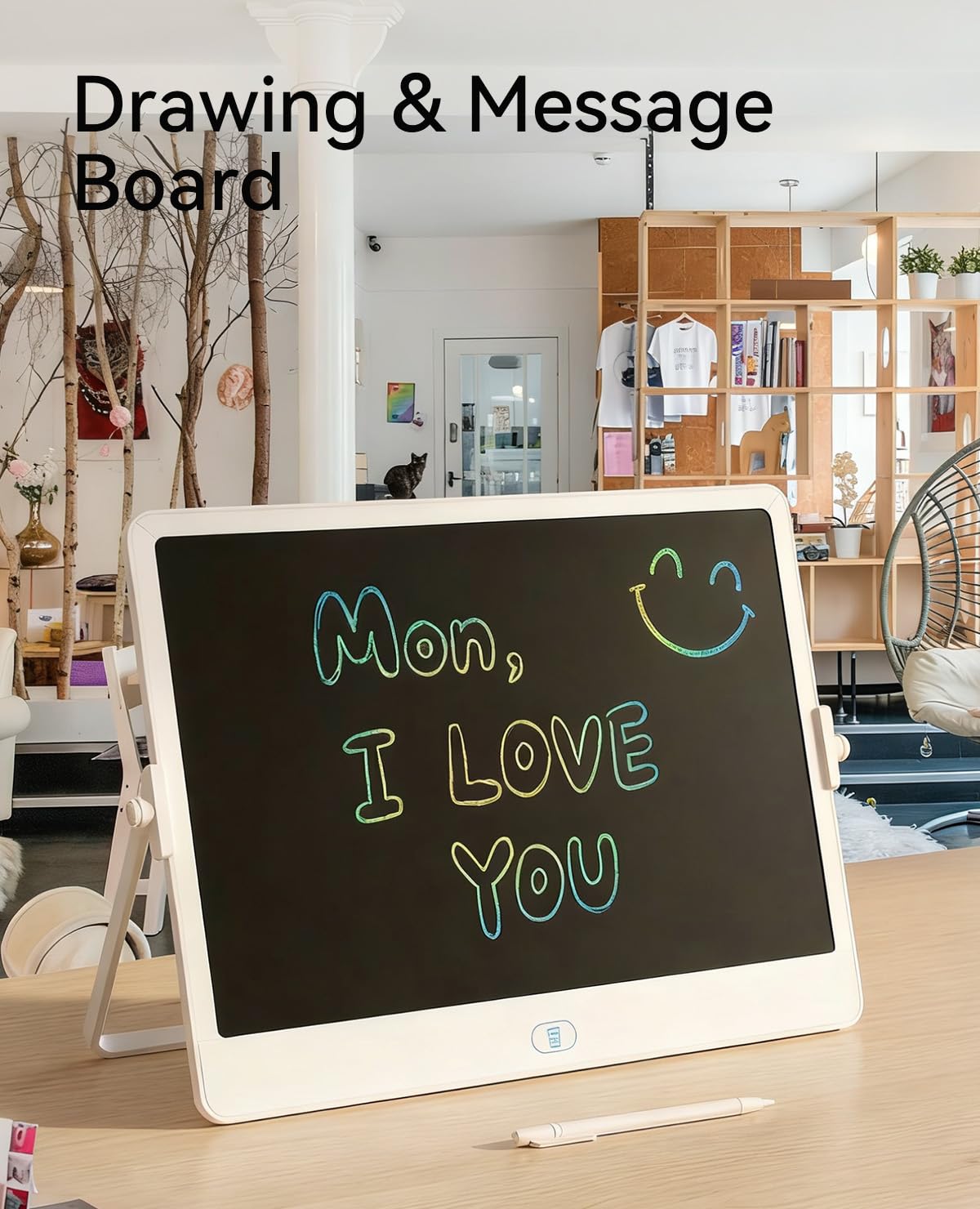 LeonMake 16‘’ LCD Writing Tablet with Stand, Boys & Girls Writing Doodle Board, Electronic Drawing Pad for Ages 3+, Erasable Drawing Pad, Kids Toys & Gift