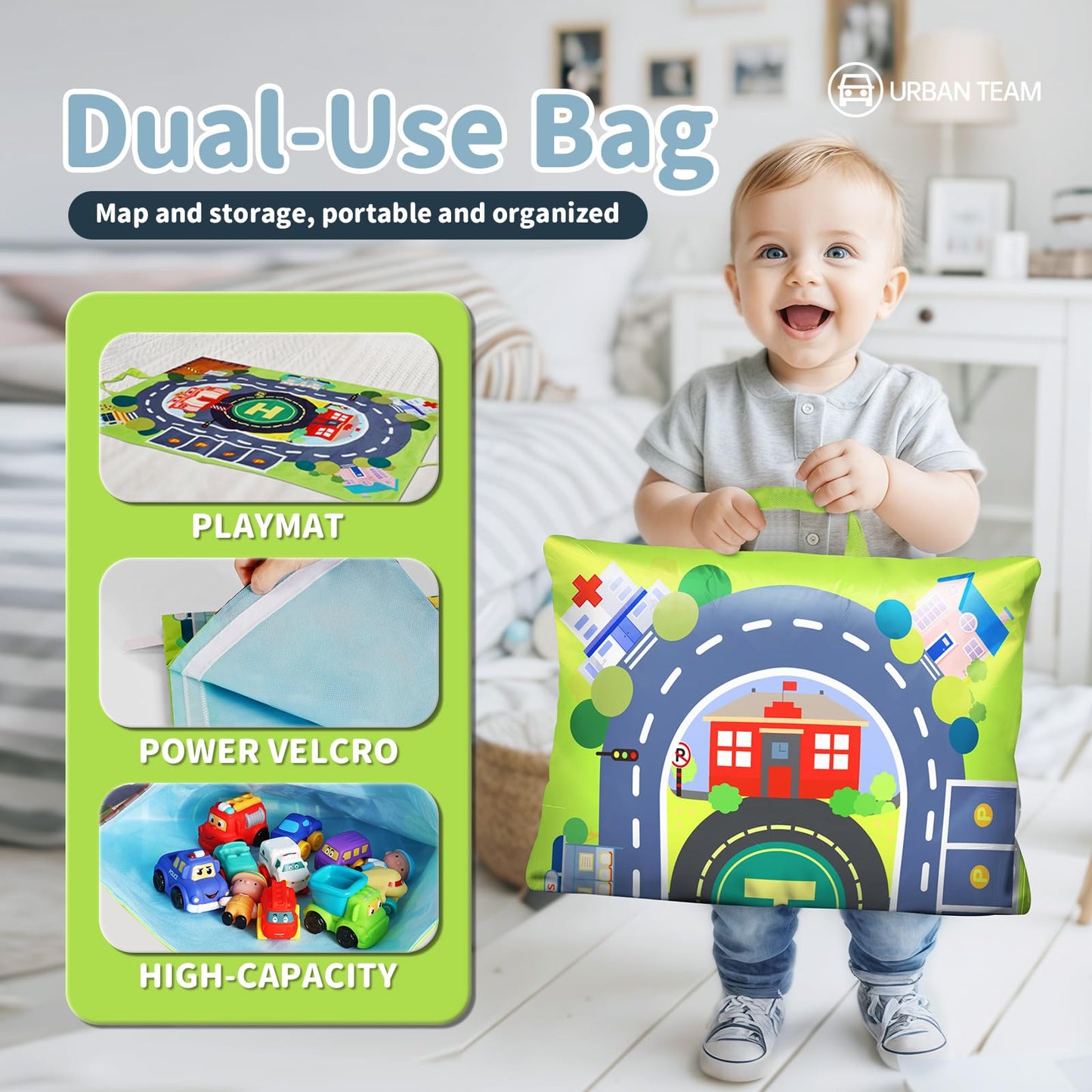 ALASOU 3 PCS Suction Cup Rotating Toys and 12 PCS Soft Rubber Car Toys with Playmat for Infant and Toddlers