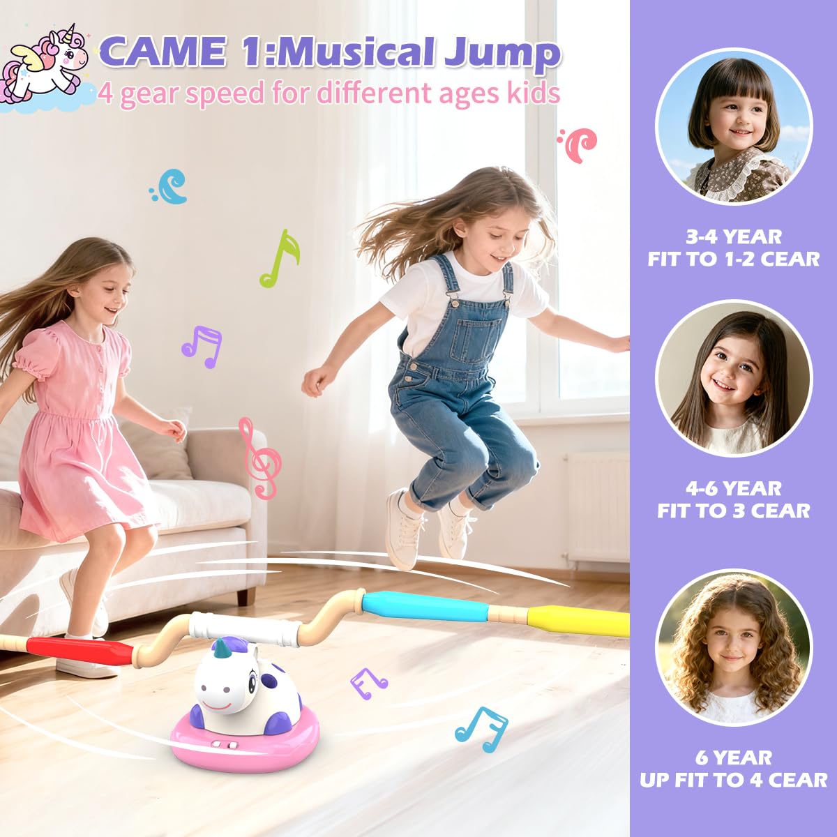 RUIDYA 3 in 1 Musical Jump, Toss Ring Game and Stomping Launch Unicorn Rocket Launcher for Kids Outdoor Toys with Remote Control, Indoor Outside Toy for Kids Ages 3-8
