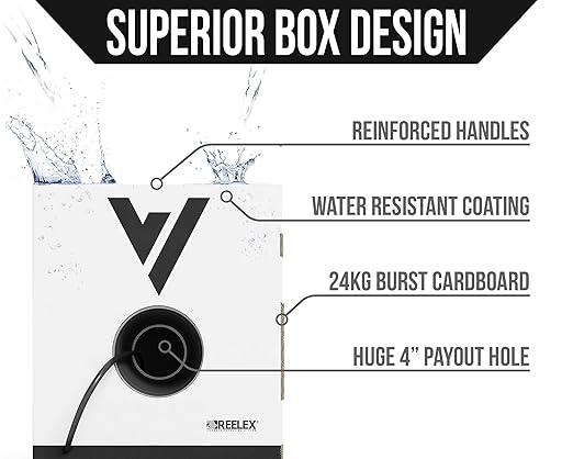 Voltive 14/2 Speaker Wire, Riser CL3R, Black, 500ft - 14AWG, 2 Conductors, Stranded Oxygen-Free Copper, UL Listed - V-1268-1