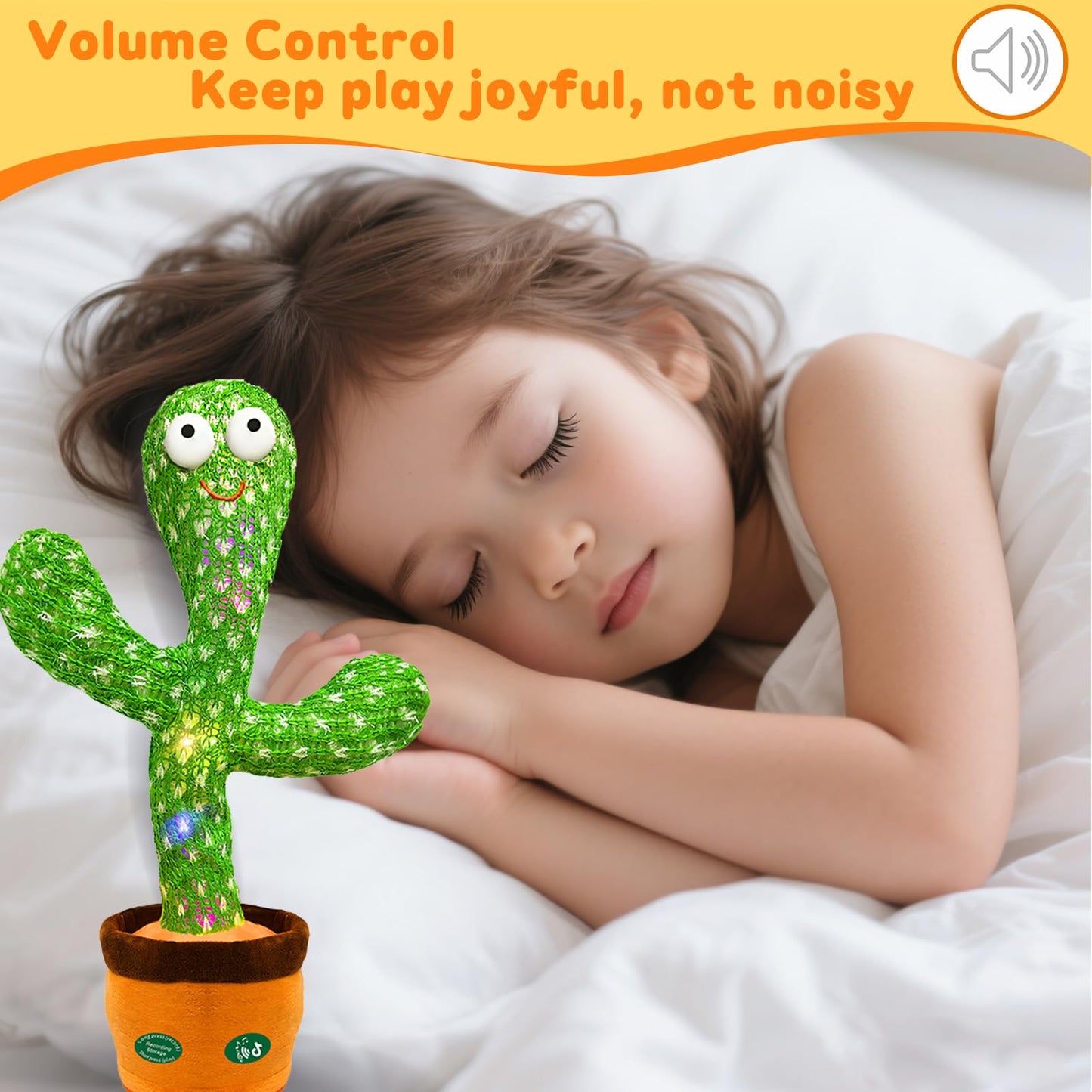 Hunfur Dancing Talking Cactus Toy,Interactive Funny Gift for Baby Infant 6-18 Months, Singing Record Repeat What You Say Light Up Toy for Toddler 1 2 3 Year Old Boy Girl