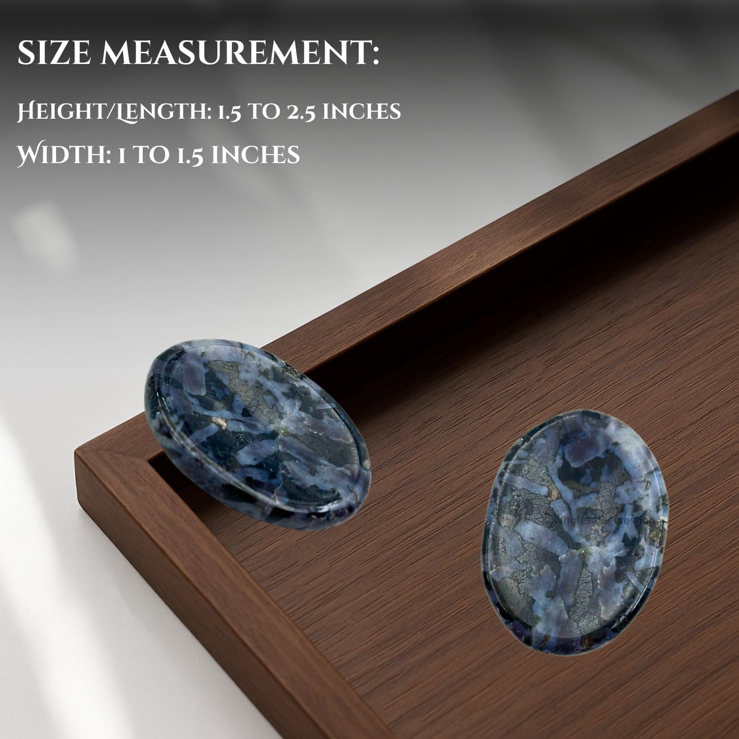 GEMSCITE Indigo Gabbro Thumb Worry Stones Metaphysical Gemstone Crystal Healing Reiki Men Women Gift FENG Shui Positive Energy Love Wellness Palm Stones Wicca Powerful