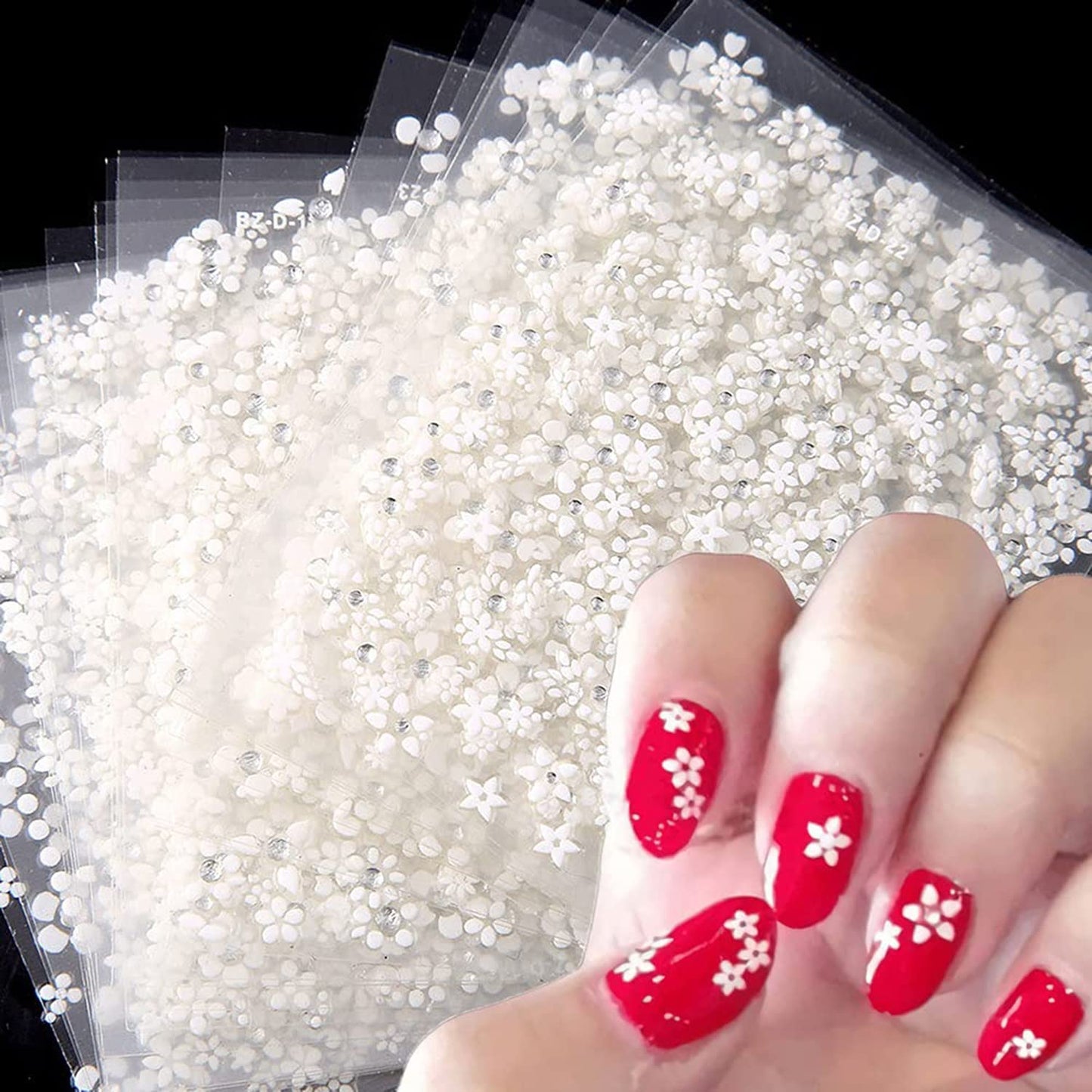 30 Sheets White Nail Stickers and 188 Sheets Colorful Nail Stickers