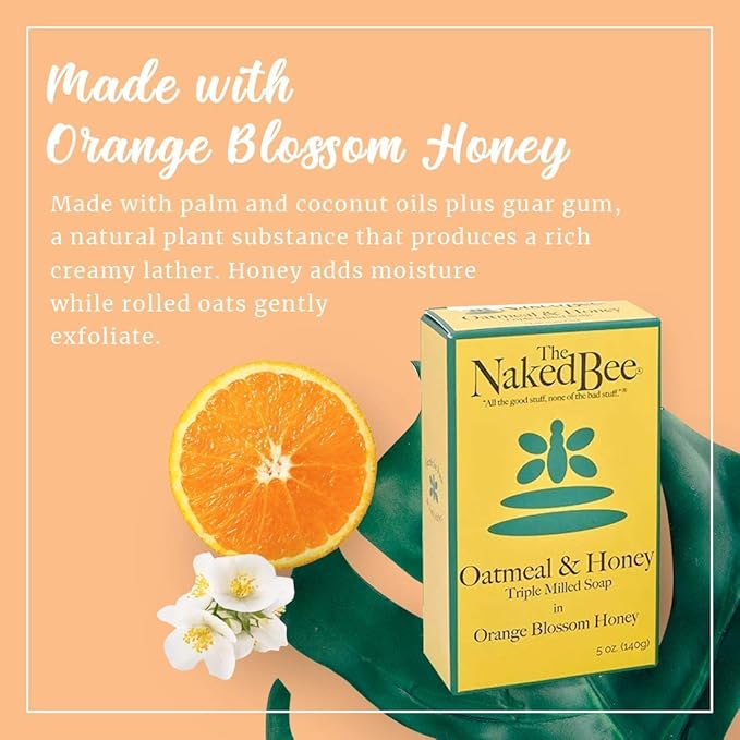 The Naked Bee Orange Blossom Honey Lotion and Lip Balm Set + Honey Collection 3 Piece Gift Set + Oatmeal & Honey Triple Milled Soap 5oz