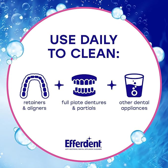 Efferdent Denture Cleanser Tablets, Complete Clean, Cleanser for Retainer and Dental Appliances, 44 Count, (Pack of 8)
