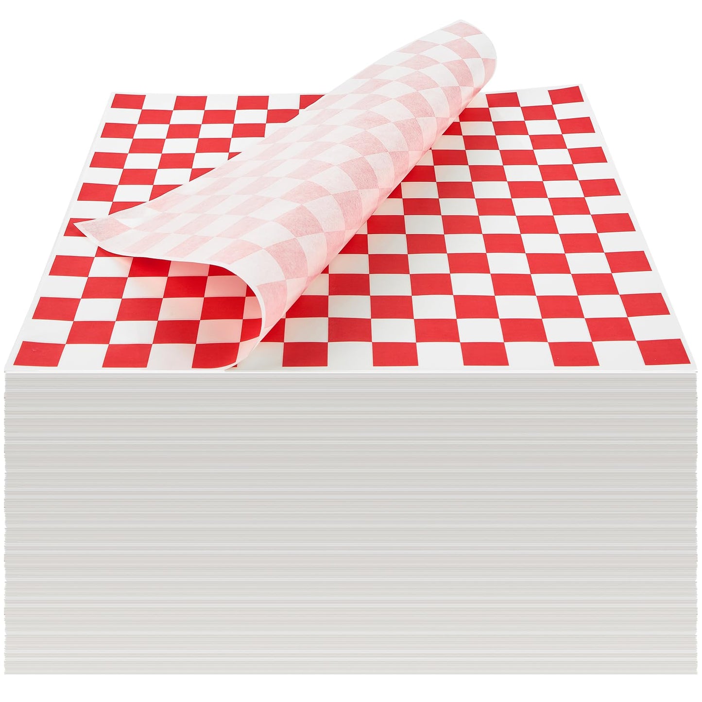 Ocmoiy 500 Sheets Sandwich Wrapping Paper, 12 x 12 Inches Red and White Checkered Deli Paper Liners for Plastic Food Basket, Hamburger Hot dog Wrappers, BBQ, Picnic