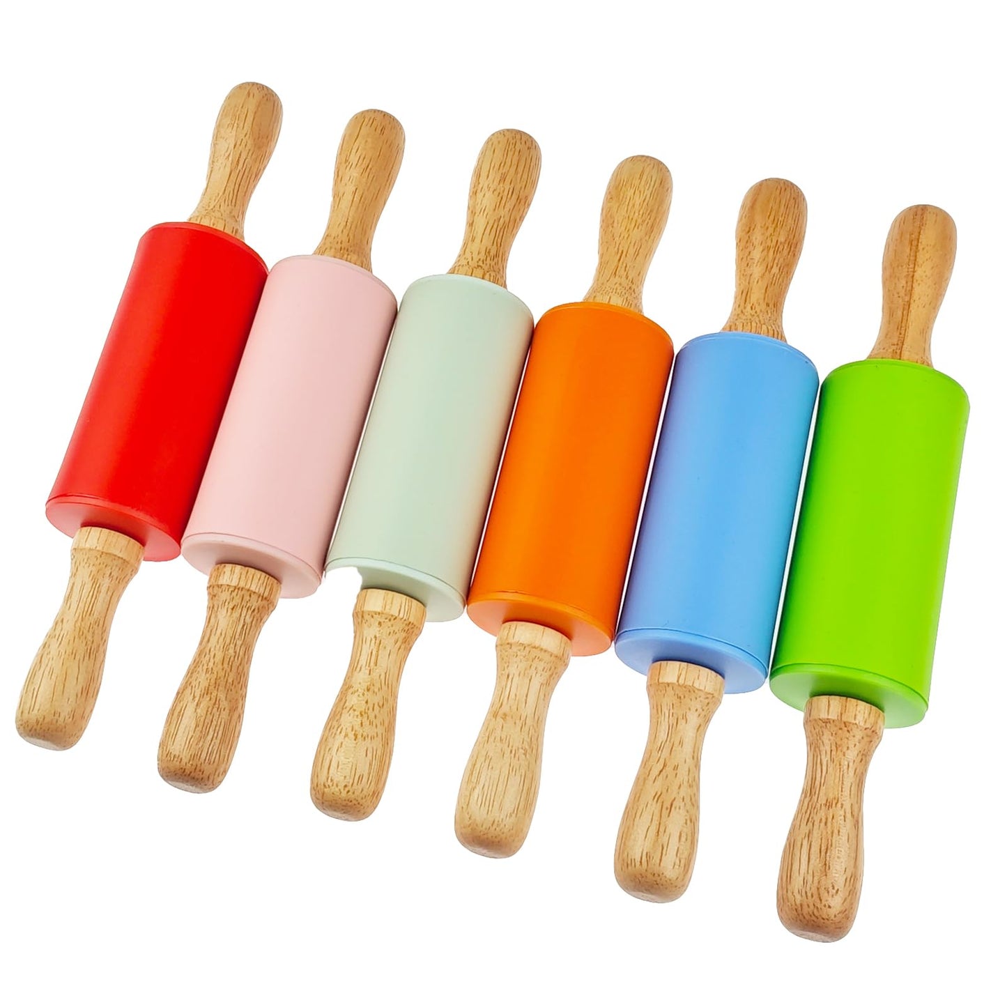 Miokun 18 Pack Small Rolling Pin for Kids, 9 Inch Kids Rolling Pin for Home Kitchen (6 colors)