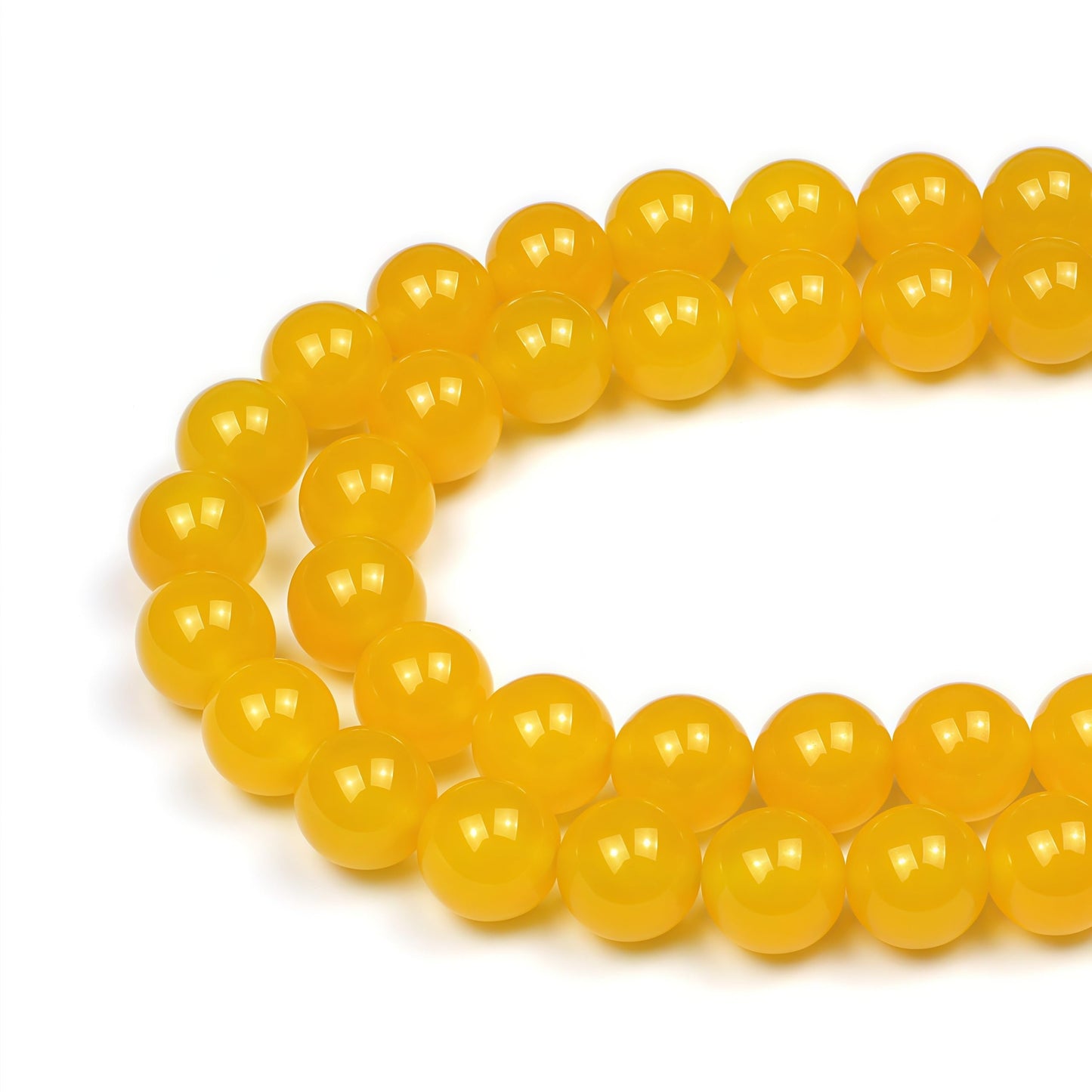 MJDCB 7A Round Natural Yellow Agate Beads Stone Loose Beads for Necklace Bracelet Charms Jewelry Making 15"(8mm)