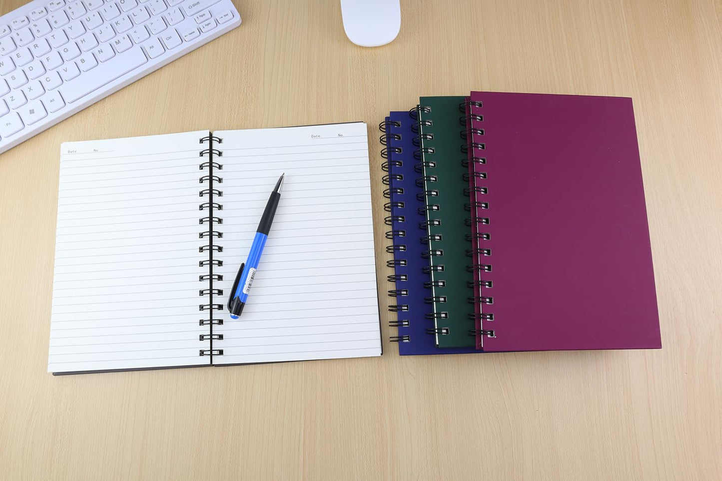 Aacehlh Spiral Notebook Journal,4 Pack A5 Hardcover Spiral Notebooks,5.7" x 8.5",160 Pages,100gsm Paper,College Ruled Journals for Study and Notes (Red, Green,Blue,Grey)