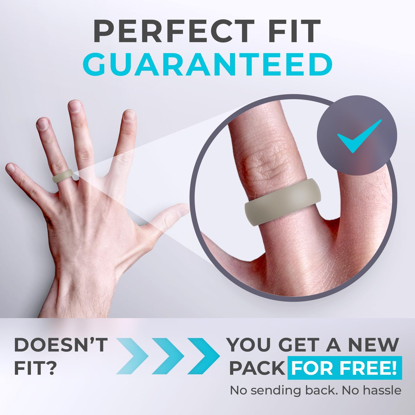 ThunderFit Men's Patterned Silicone Rings, 8mm Wide 2.2mm Thick Rubber Bands,Variety Multipack 1,4,7