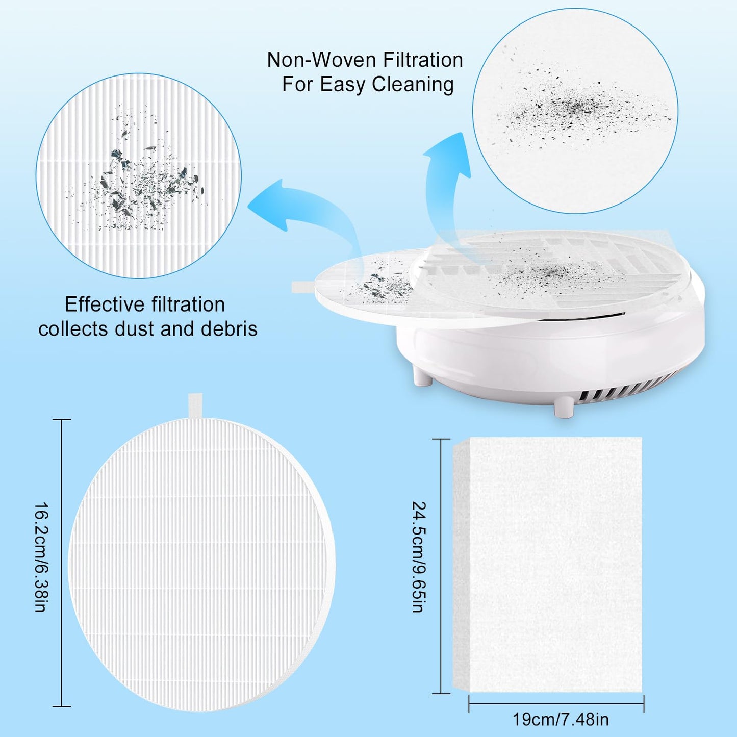 4-Pack Nail Dust Collector Replacement Filters with 100 Sheets Pink Filter Paper with Cleaning Brush- Home & Salon Use