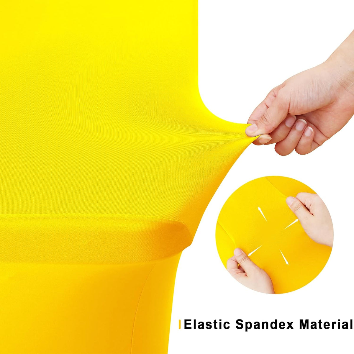 Smiry 2 Pack Spandex Table Cloth 8FT, Elastic Fitted Stretch Tablecloths for Rectangle Tables, Washable Table Cover for Outdoor, Wedding, Banquet & Parties (Yellow, 96Lx30Wx30H Inch)
