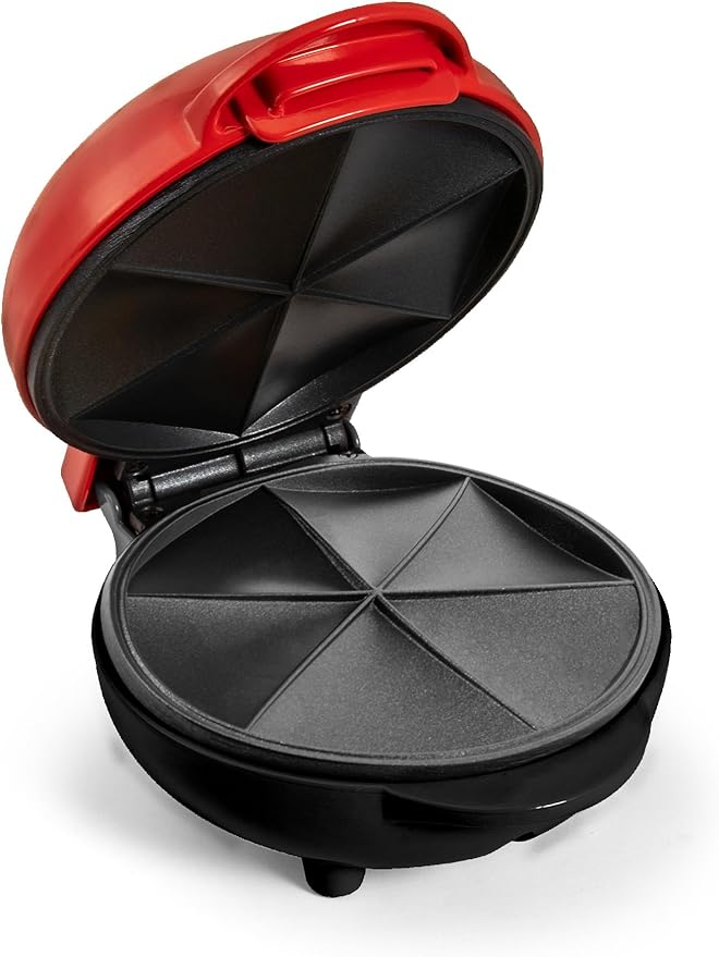 Nostalgia Taco Tuesday Quesadilla Maker – Fits up to 5½-Inch or Street Taco Sized Tortillas - 6-Wedge Cooking Surface - Perfect for Beef, Chicken, Veggie,& Cheese Quesadillas - Red