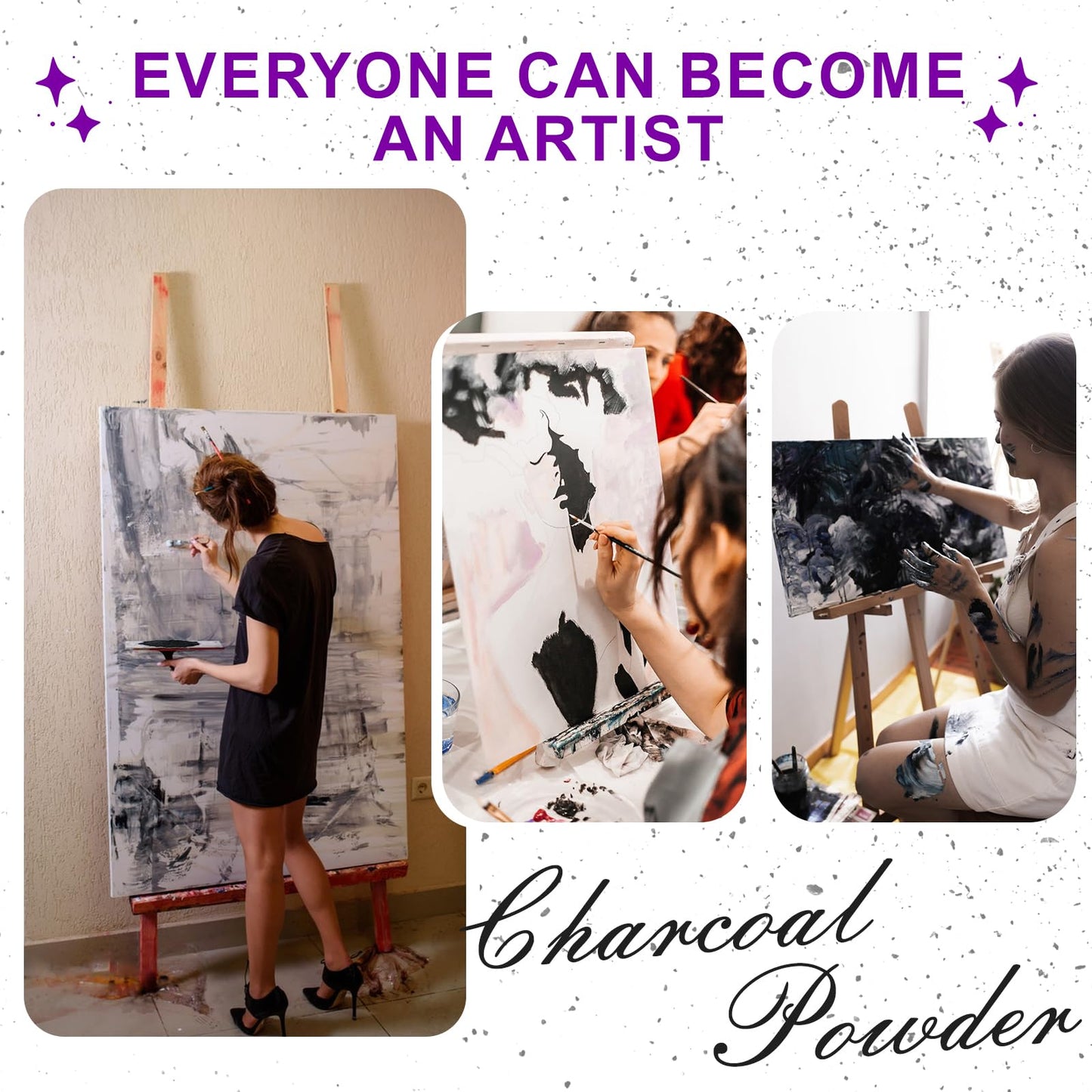 Eyaeyao Premium Charcoal Powder for Drawing and Art, Drawing Charcoal for Sketching, Shading, Blending with Beginners & Pro Artists (16 Ounces)