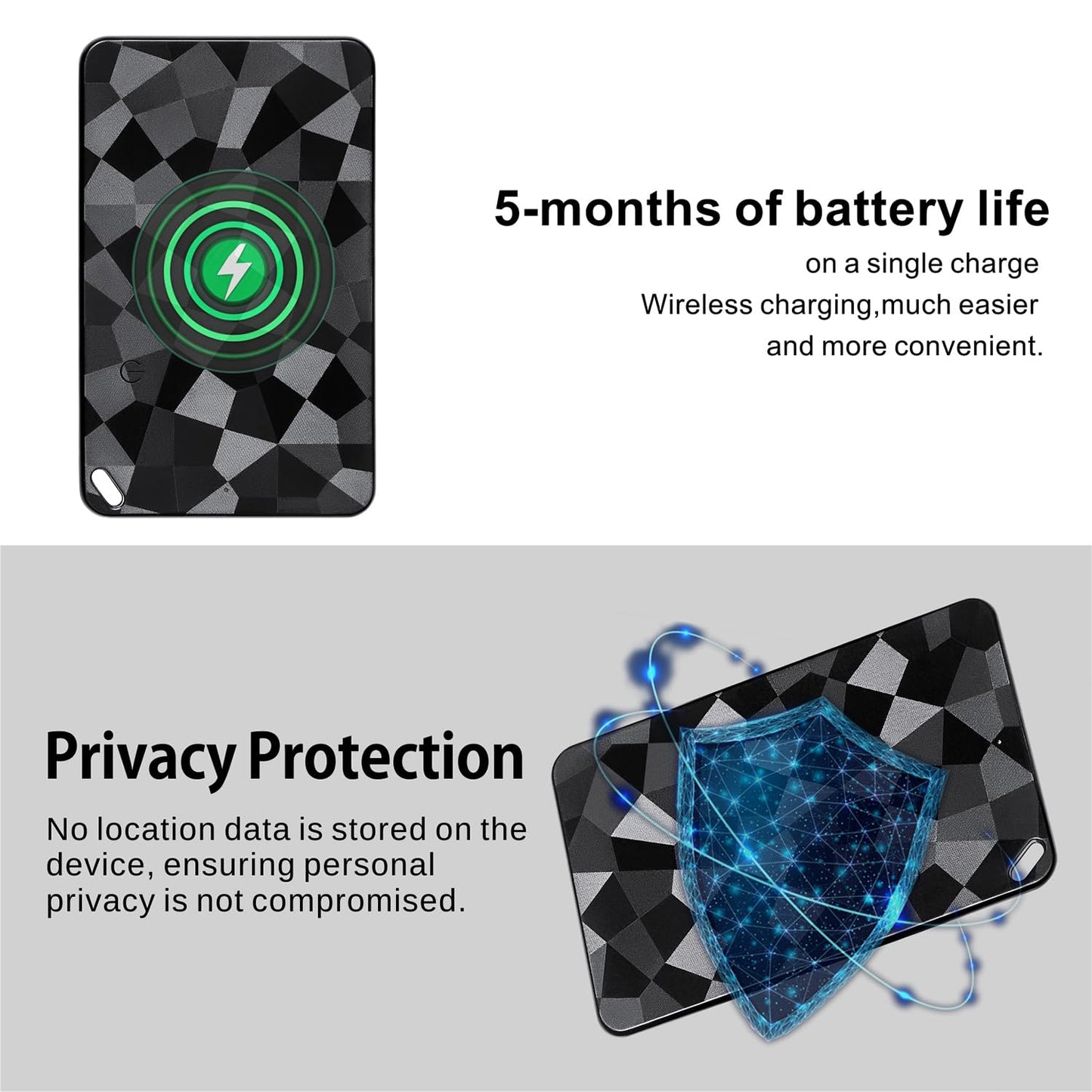 Bestray Bluetooth Wallet Tracker Card for iOS & Android, Apple Find My & Google Find Hub Compatible, Rechargeable Slim Credit Card Locator, 100dB Alarm, No Subscription