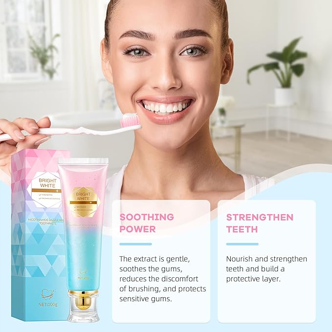 Niacinamide Whitening Toothpaste, Niacinamide Toothpaste Intensive Whitens Teeth, Protects Tooth Enamel, Fresh Breath & Stain Removal Formula,Freshens Breath 24 Hours