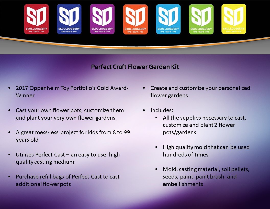 Perfect Craft Award Winning 3.25" Flower Pot Cast & Paint Kit with Perfect Cast Casting Material and Reusable Mold