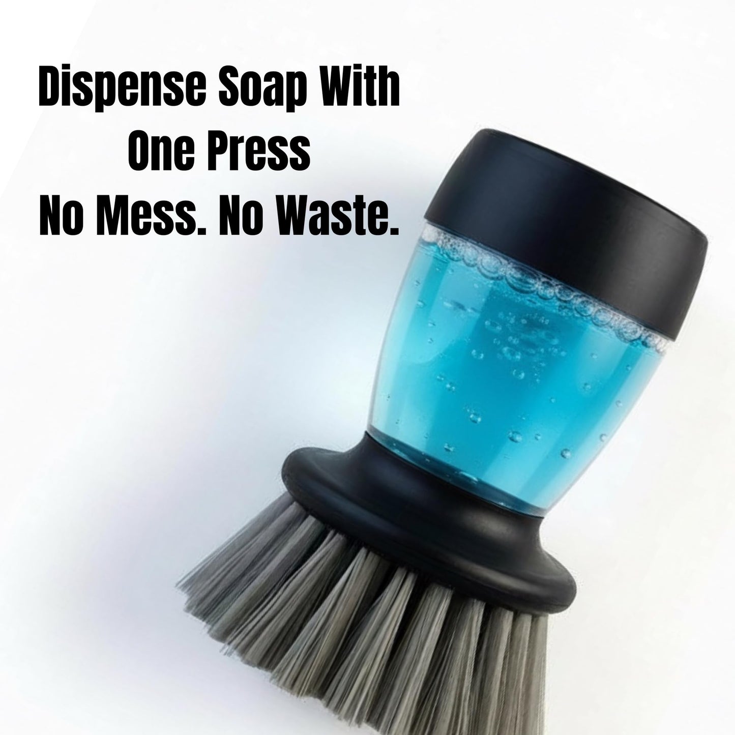 Soap Dispensing Dish Brush with Replaceable Heads – Leak-Proof Kitchen Scrub Brush for Dishes, Sinks & Pots – Ergonomic Non-Slip Handle