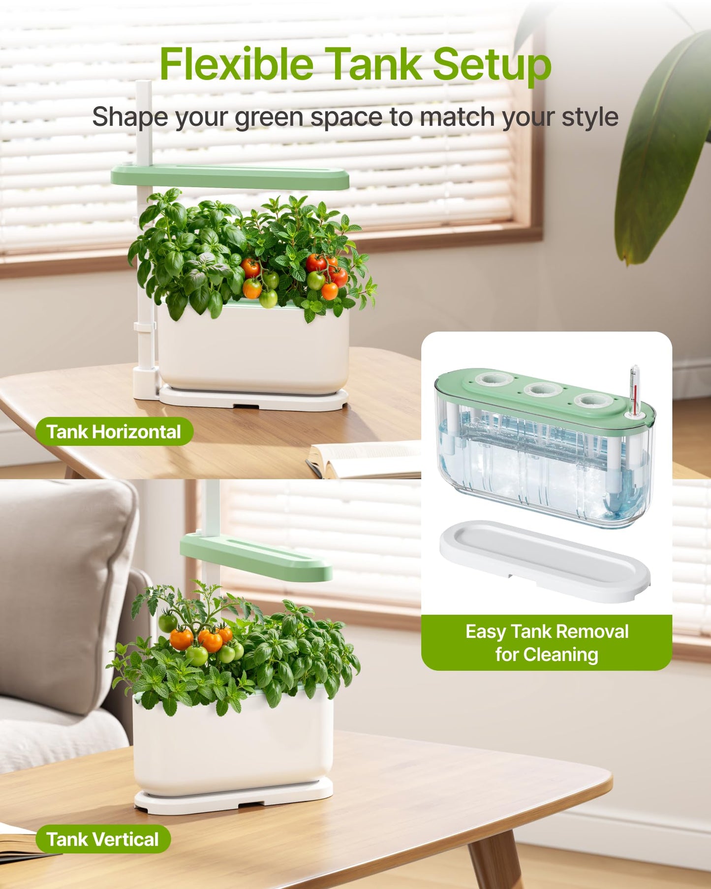 SUNCOZE Hydroponics Growing System Kit with 3 Pods – Full Spectrum LED Grow Light, Adjustable Height Indoor Herb Garden, Compact Hydroponic System for Beginners，Gardening Gifts