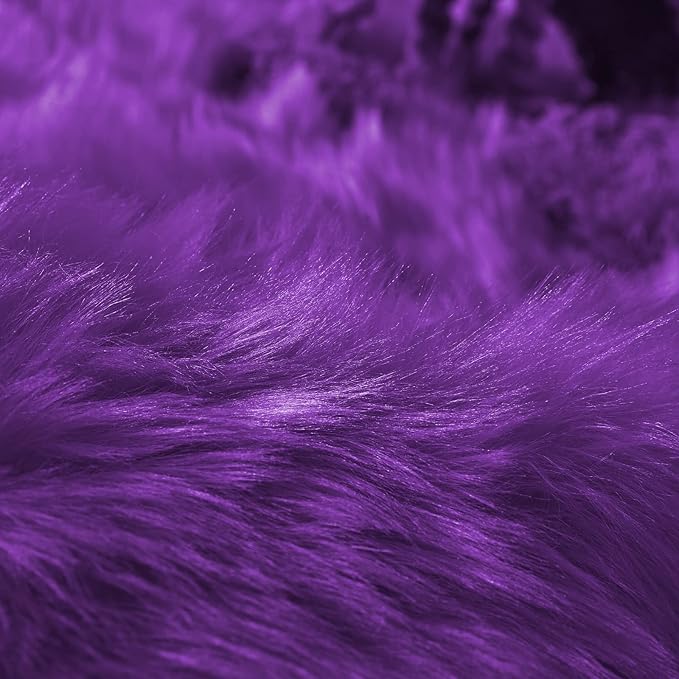 Goolela Purple Sheepskin Rug 2x6 Fluffy Fuzzy Furry Runner for Bedroom Bedside Faux Fur Soft Plush Sheepskin