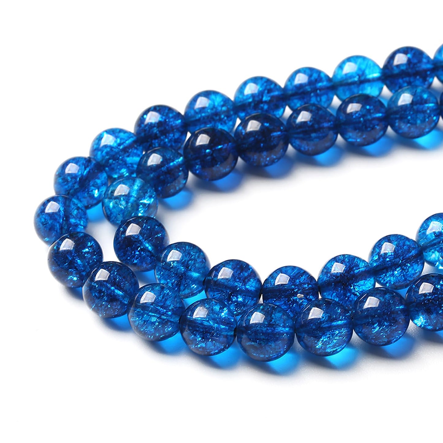 8MM 46PCS Natural Stone Blueberry Crystal Beads Quartz Power Loose Beads for Jewelry Making DIY Bracelet