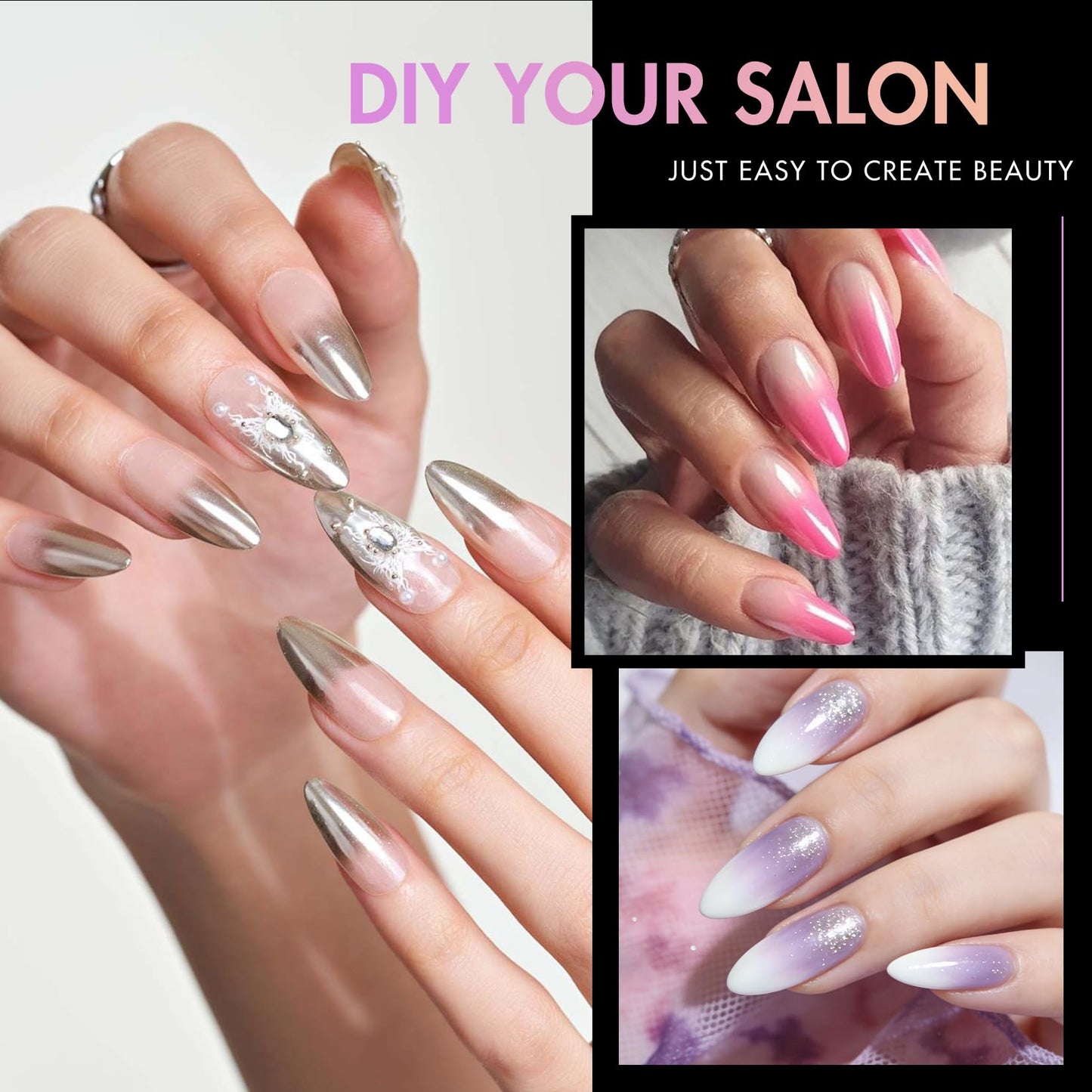 Ranrose Almond Nail Tips 240pcs Half Matte Full Cover False Nail Soft Gel Acrylic Nails Extension Tips 12 Sizes Press on Nails Home Salon DIY Gift for Women