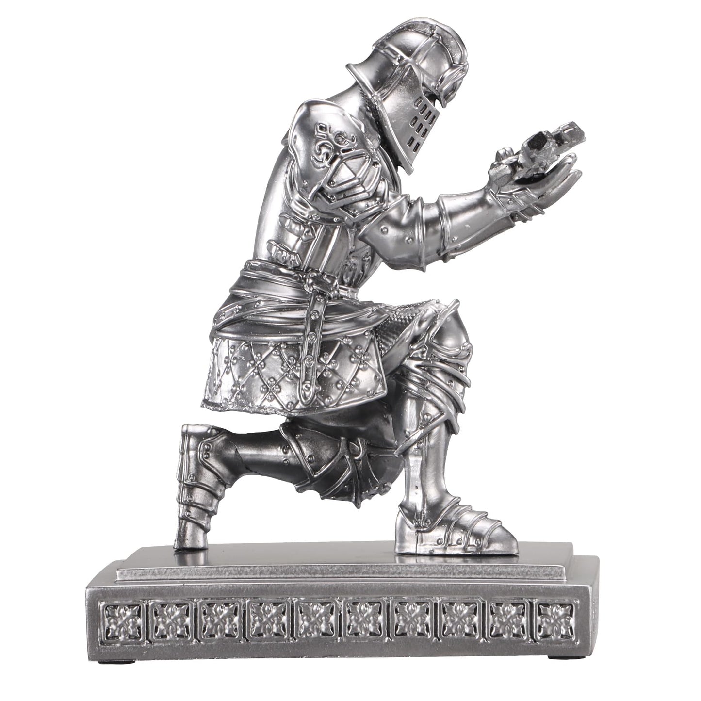 Ofiedx Knight Desk Decor for Men, Medieval Warrior Statue Pen Holder with Sword Letter Opener, Resin Office Ornament, Unique Gift for Dad Husband Boyfriend Boss